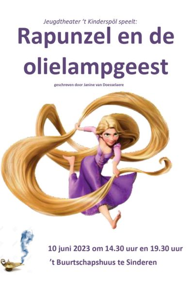 Poster voorstelling Rapunzel en de olielampgeest jeugdtheater 't Kinderspöl